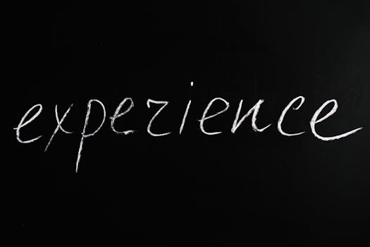 Experience Lettering Text on Black Background